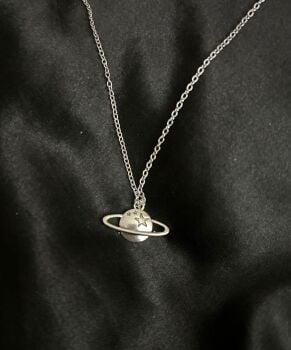 Planet Saturn Pendant Nechlace On Quality Stainless Steel Chain