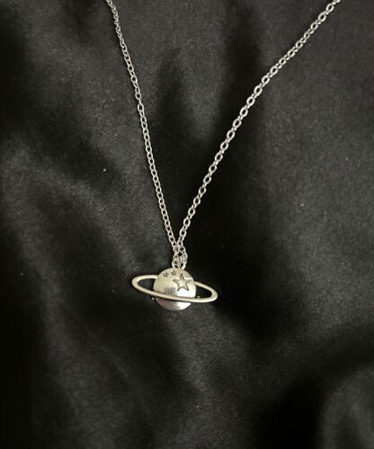 Planet Saturn Pendant Nechlace On Quality Stainless Steel Chain