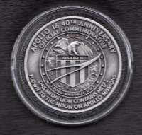 Apollo 40th Anniversary Medallion Contains Metal Flown To The Moon On Apollo Missions