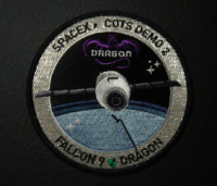 OFFICIAL NASA/SPACEX FALCON 9 COTS DEMO 2 DRAGON COATED BACK PATCH