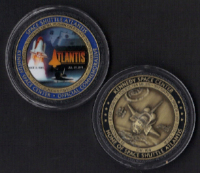 ATLANTIS OFFICIAL NASA MEDALLION CONTAINS METAL FLOWN ON SPACE SHUTTLE MISSION