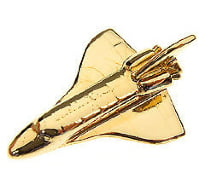 NASA Space Shuttle Tie Pin Badge 22K Gold Plated