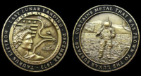 Apollo 17 Medallion Minted With Flown To Lunar Surface Metal Nasa