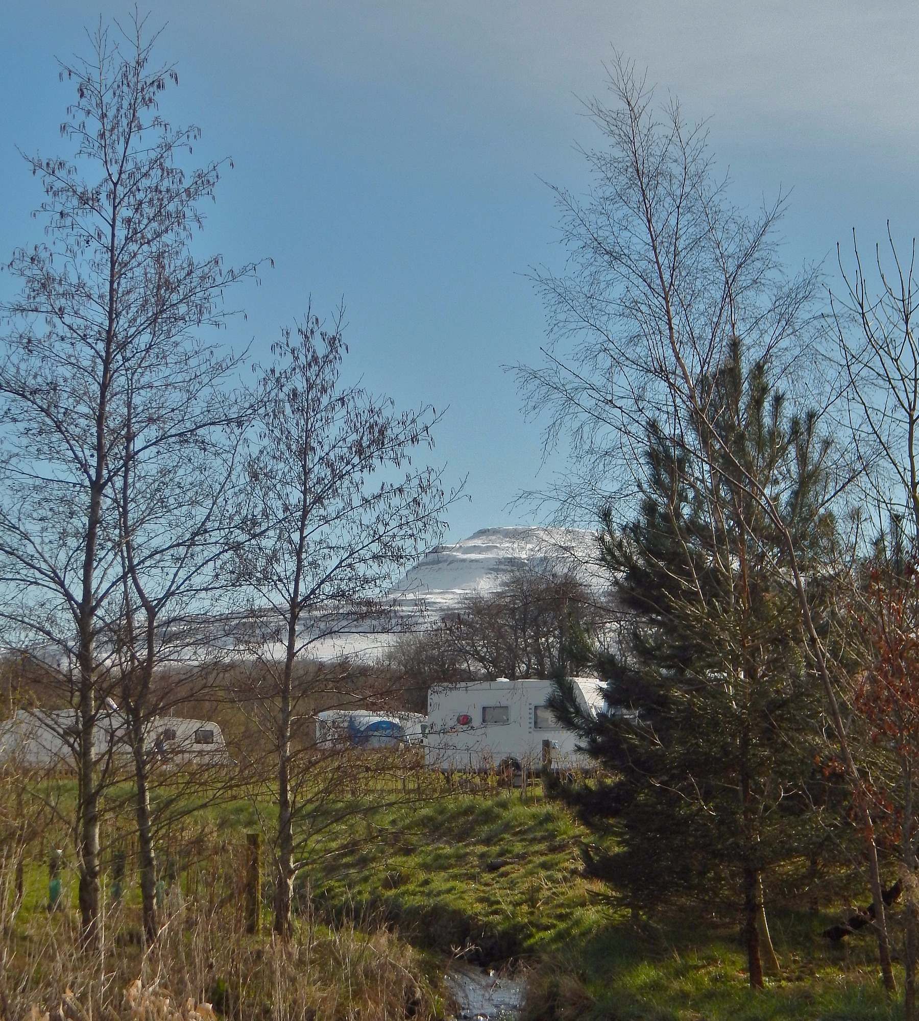 Snowy morning at Thornbrook Barn Caravan Site