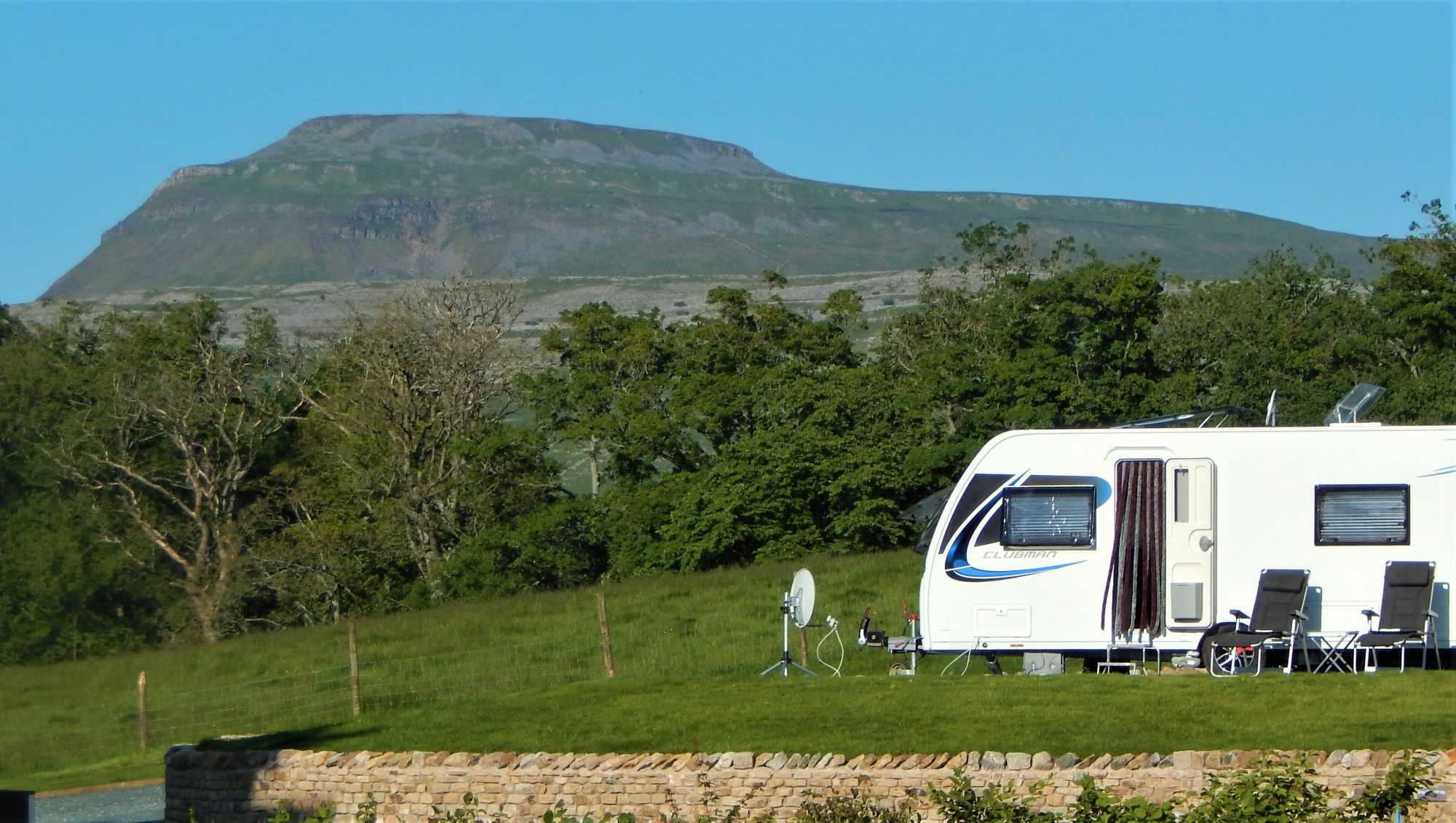 Ingleborough and one of the Serviced Pitches