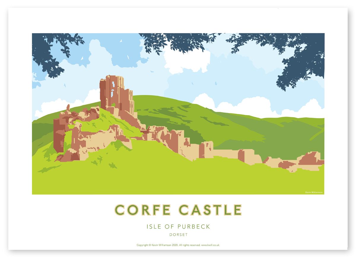 Illustration of Corfe Castle