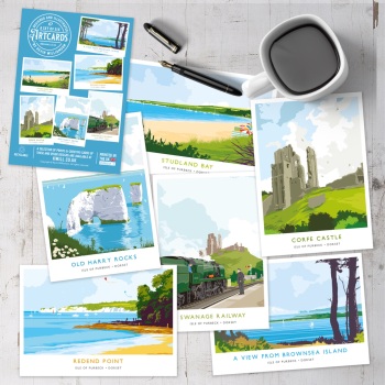 A SET OF SIX ARTCARDS