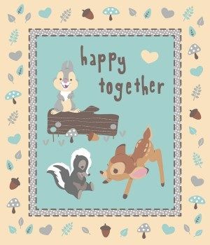 55608 Happy Together Cute Characters on Blue