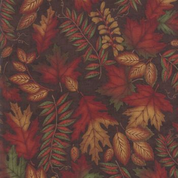 6791-17 Country Autumn Leaves Brown