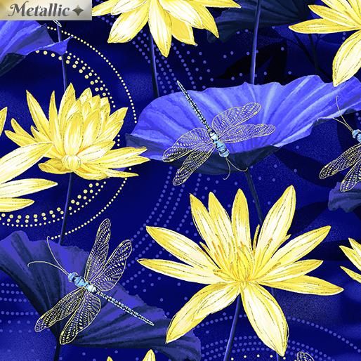 9754M-53  Moonlight Serenade Garden Blue/Yellow