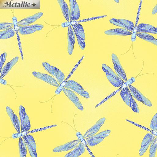 9752M-03 Moonlight Dragonflies Yellow