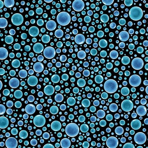 13006-55 Bubbles Blue Teal