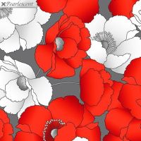 7983P-11 Poppies In Bloom Grey