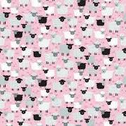 1333 Grey and White Sheep on Pink