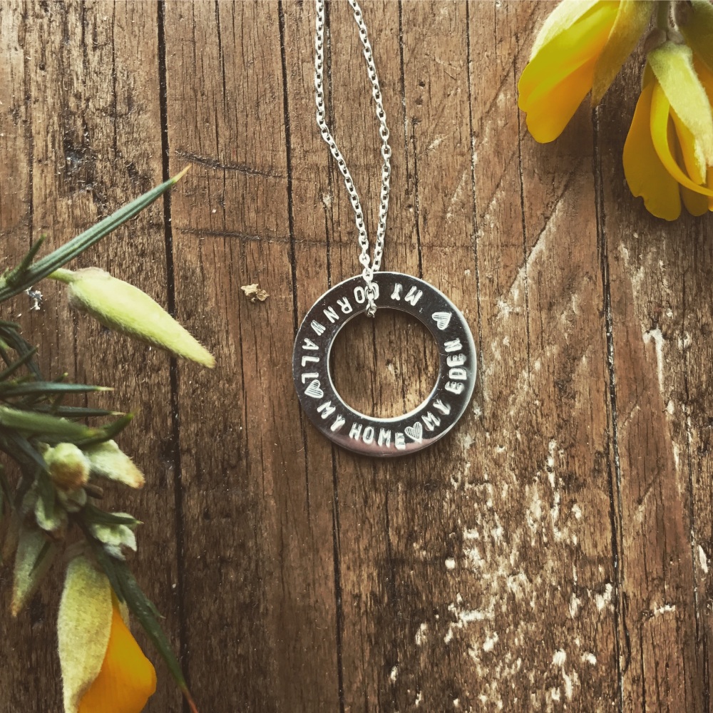 'Cornwall My Home' Washer Necklace  