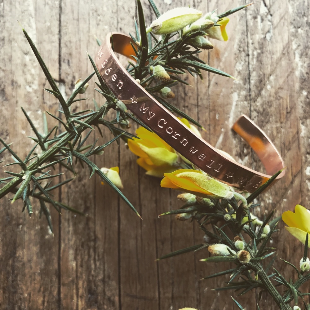 'Cornwall My Home' Copper cuff