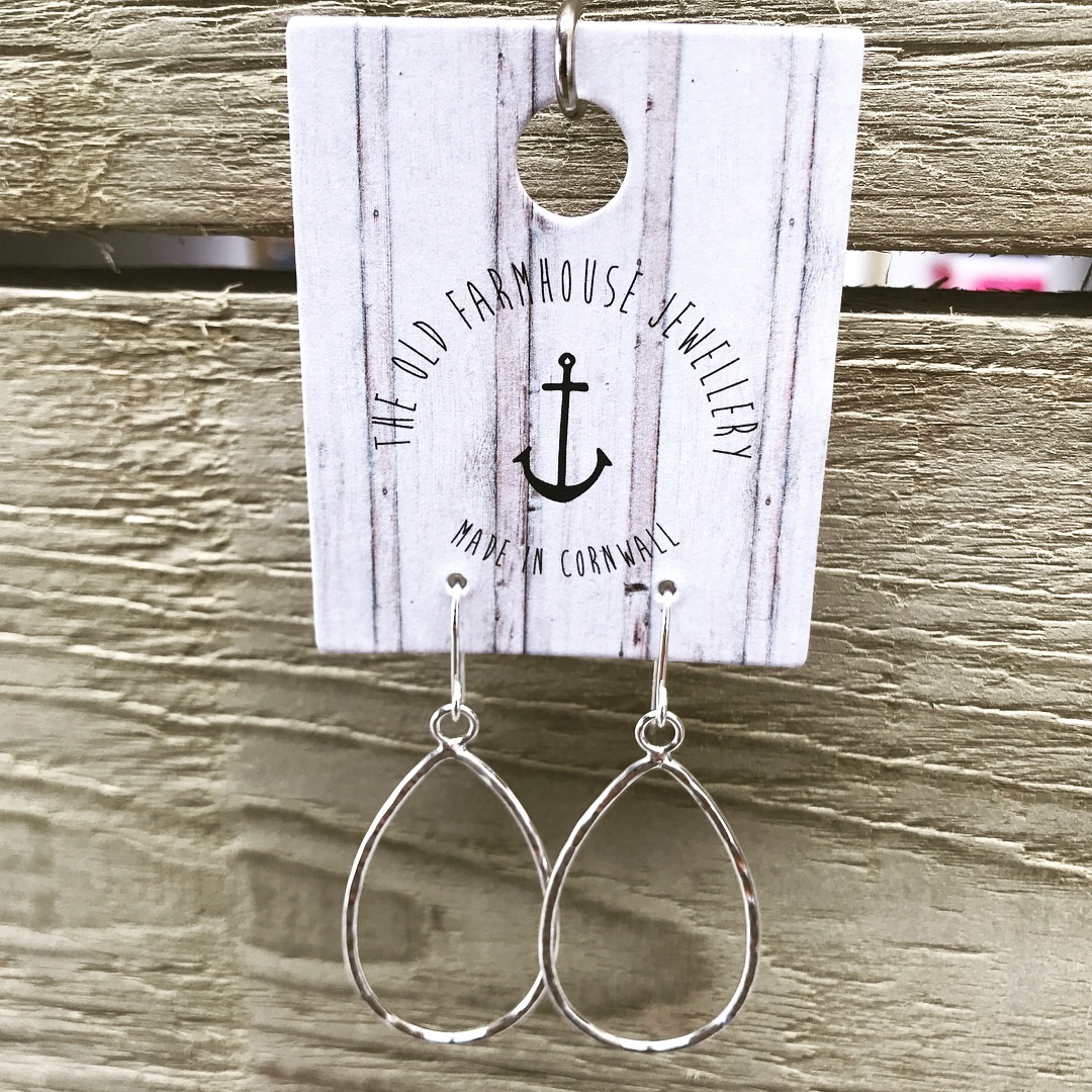 Hammered Teardrop Earrings 