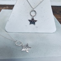 Long Hoop Necklace with Star Charm