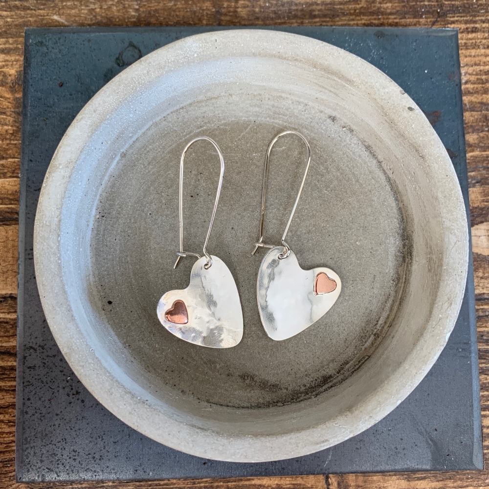 Large Hearts with tiny Copper Hearts 