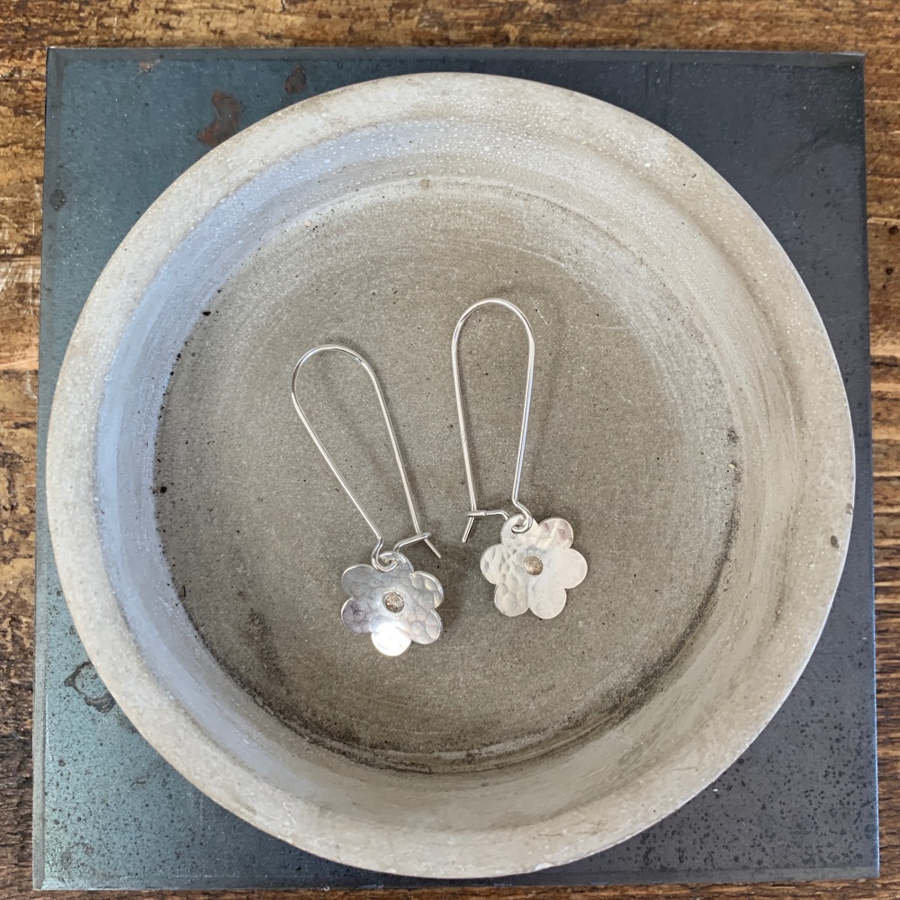 Flower Earrings with Gold Centres