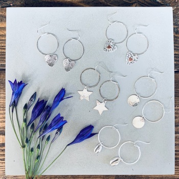 Large Charm Hoop Earrings