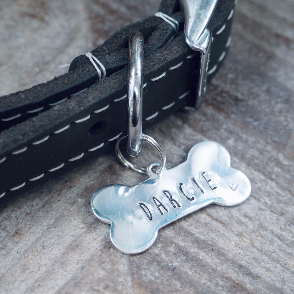 Silver Bone Dog Tag 