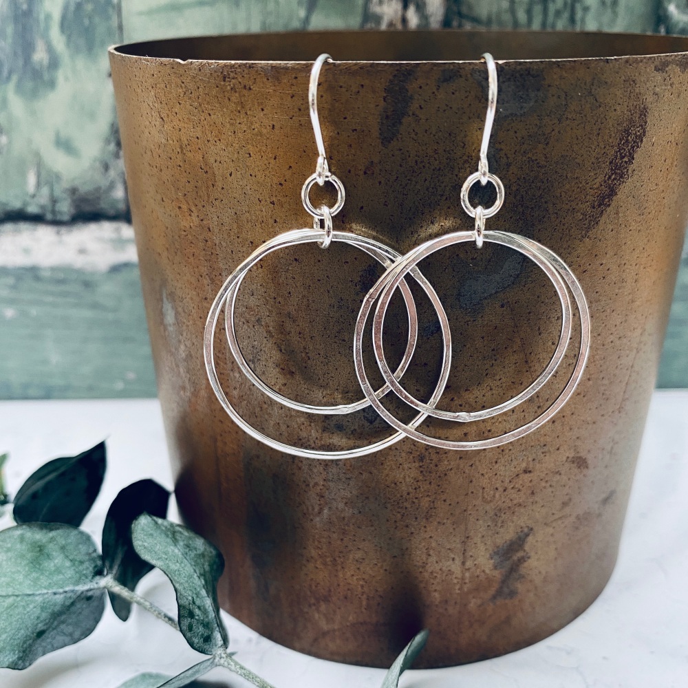 Double Hoop Dangly Earrings 