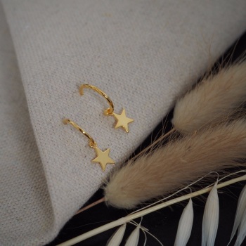 Gold Plated Star Hoops 