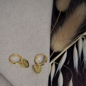 Gold Plated Heart Hoops 