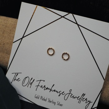 Gold Plated Hoop Studs 