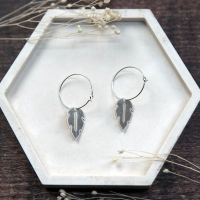 Feather Hoop Earrings