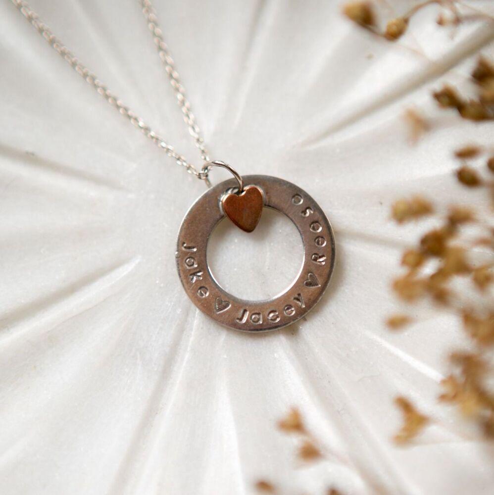 Copper Heart Hoop Necklace