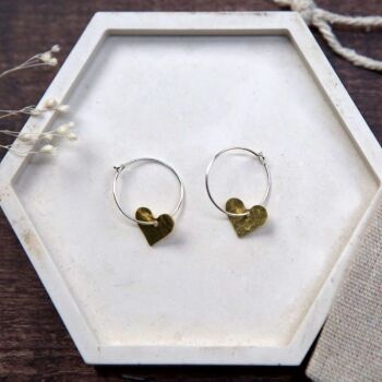 Small Brass Heart Earrings