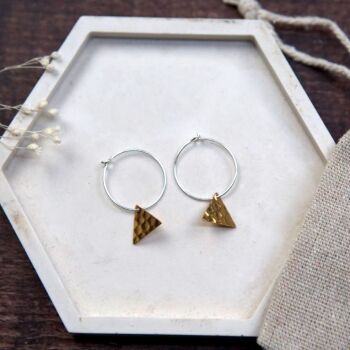 Small Brass Triangle Earrings