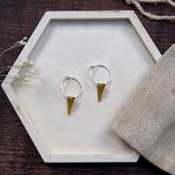 Mini Brass Triangle Earrings