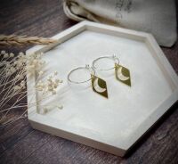 Medium Brass Cut Out Dimond Earrings (Moon)