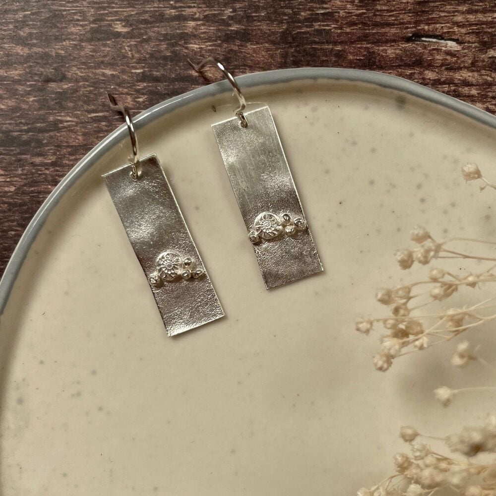 Wide Bar Rockpool Design Earrings