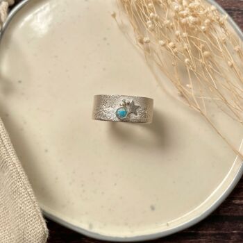 Twilight Band Ring with 4mm Stone