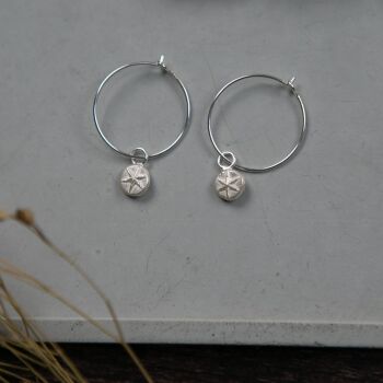 Twilight Recycled Pebble Hoop Earrings