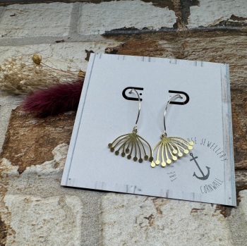 Large Brass Dandelion Earrings