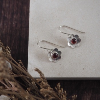 Birthstone Flower Earrings