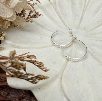 Wide Twist Hoop Studs