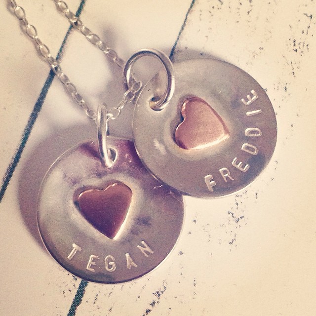 Personalised Copper Heart Disc Necklace 
