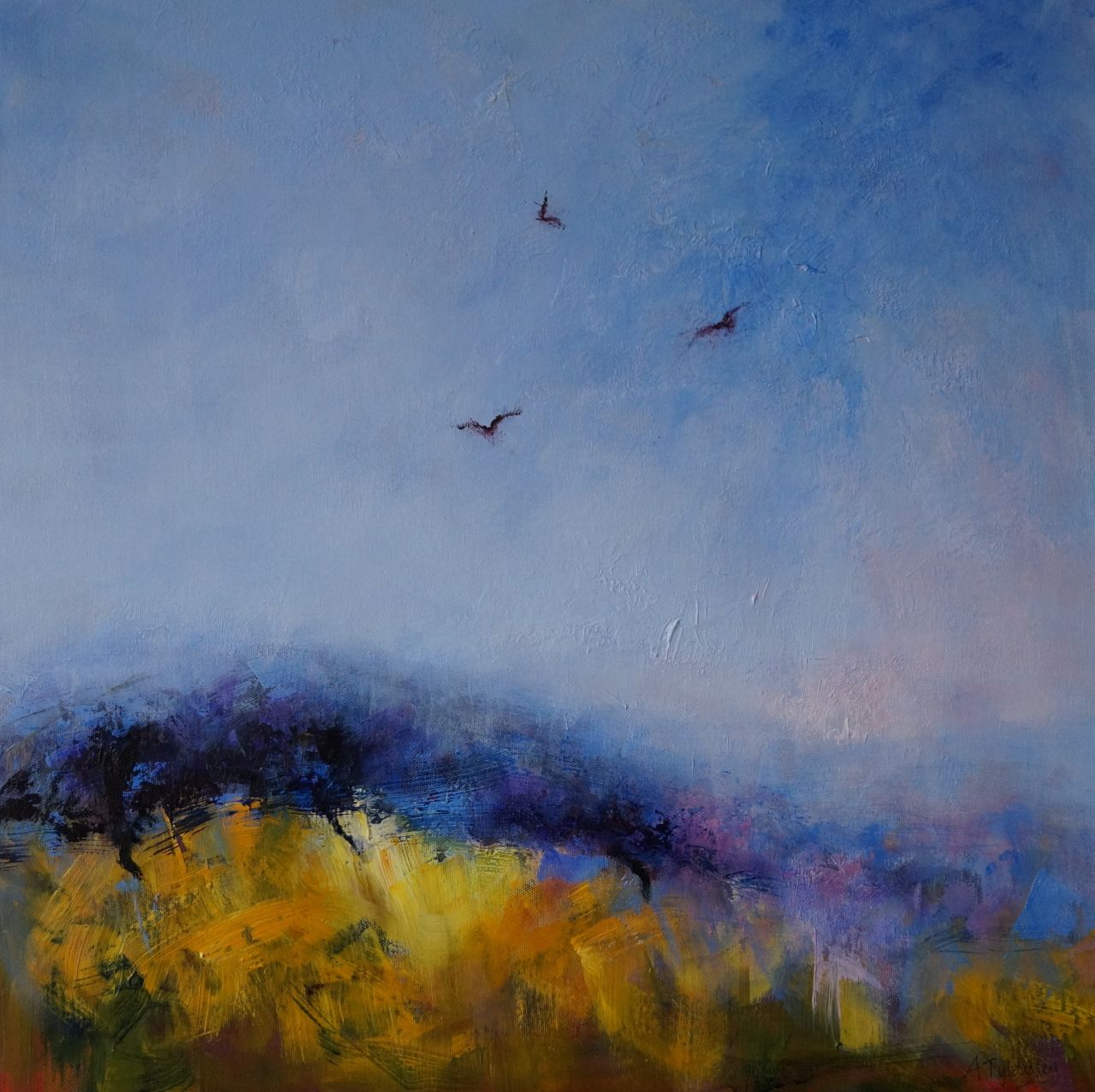 'Circling Crows Golden Field' Â© Alison Tyldesley