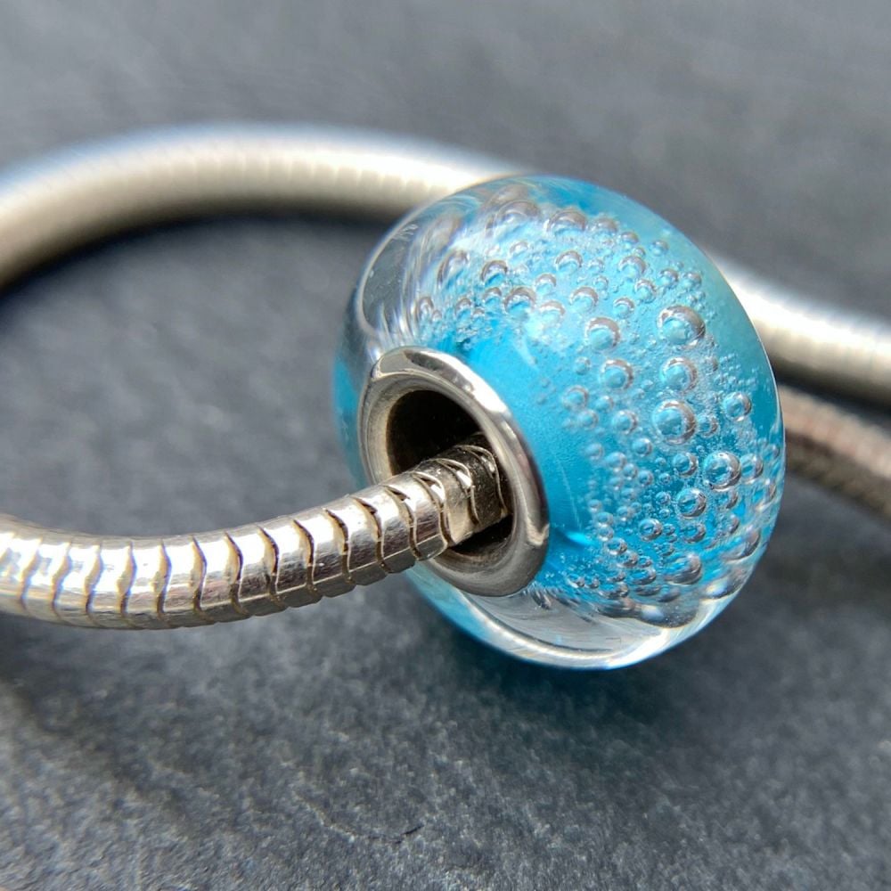 Surf 'Carbonated' Silver Core Charm Bead