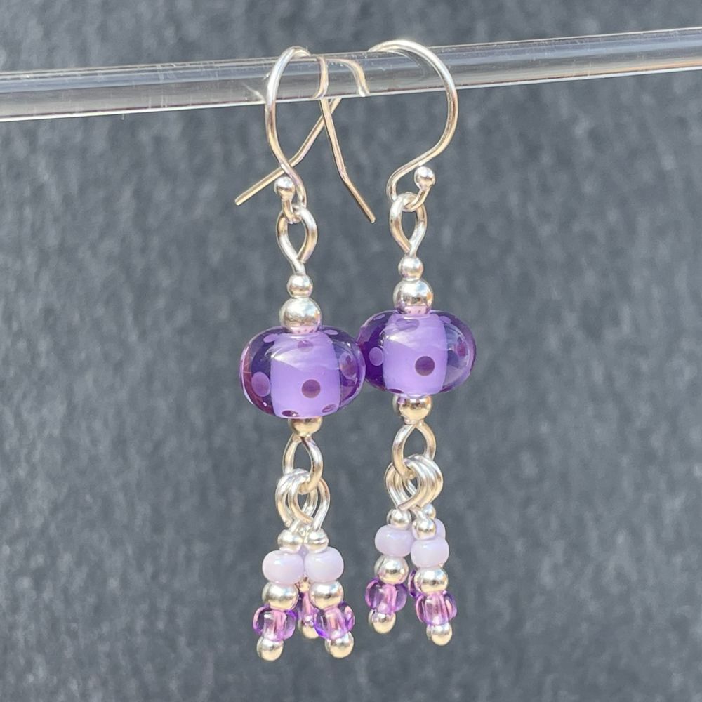 'Lavender Spotties' Earrings