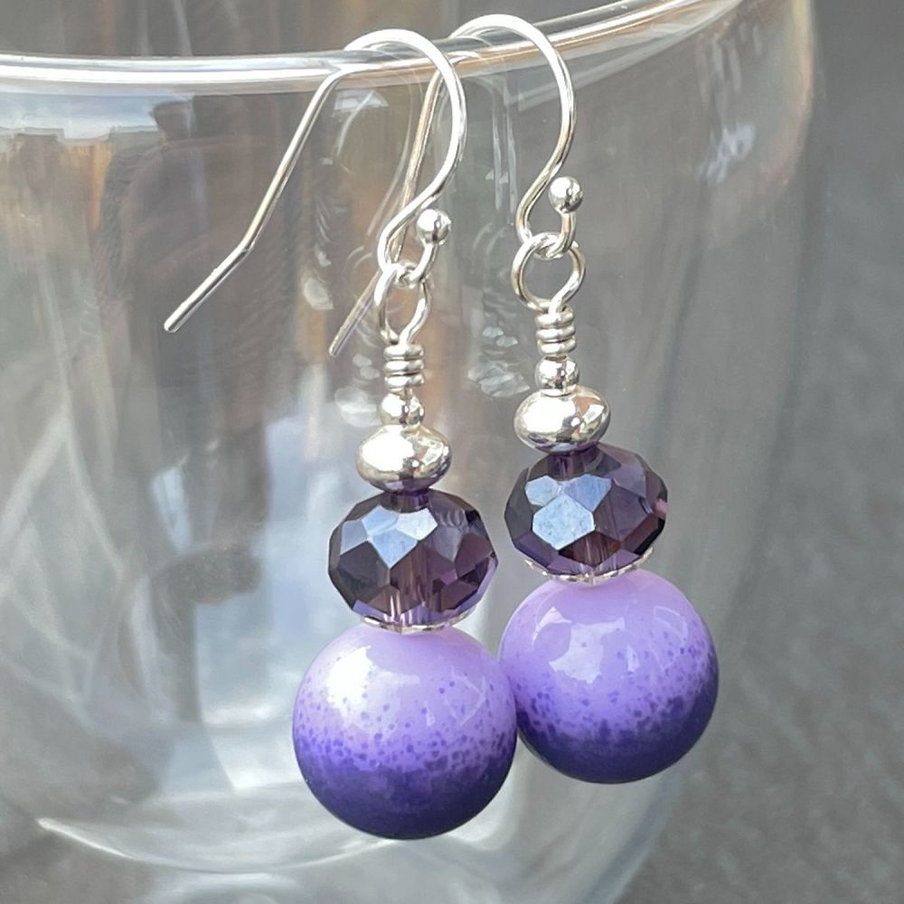 'Purple Speckle' Earrings