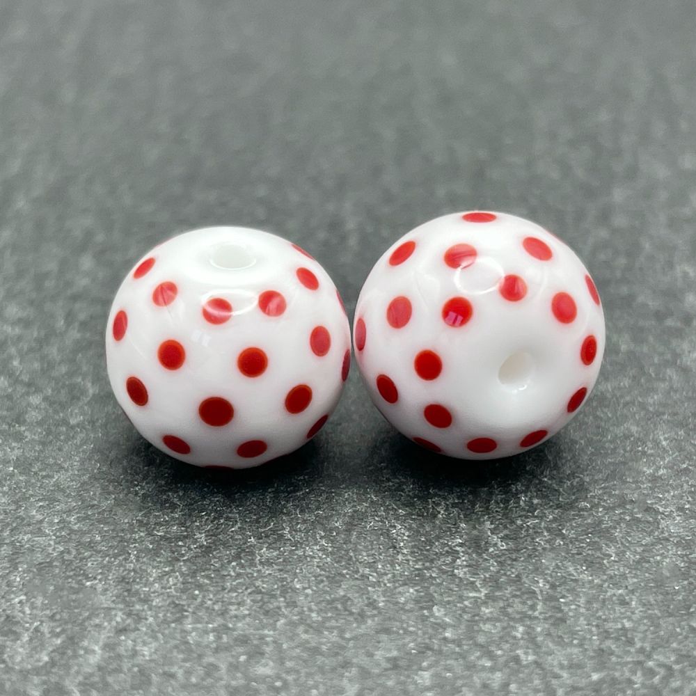 'Just Polka Dots' Pair - White & Red