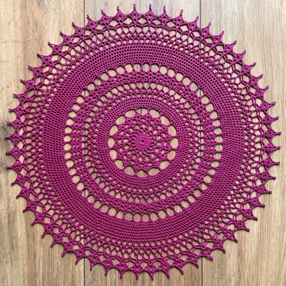 Deep Fuchsia Crochet Doily
