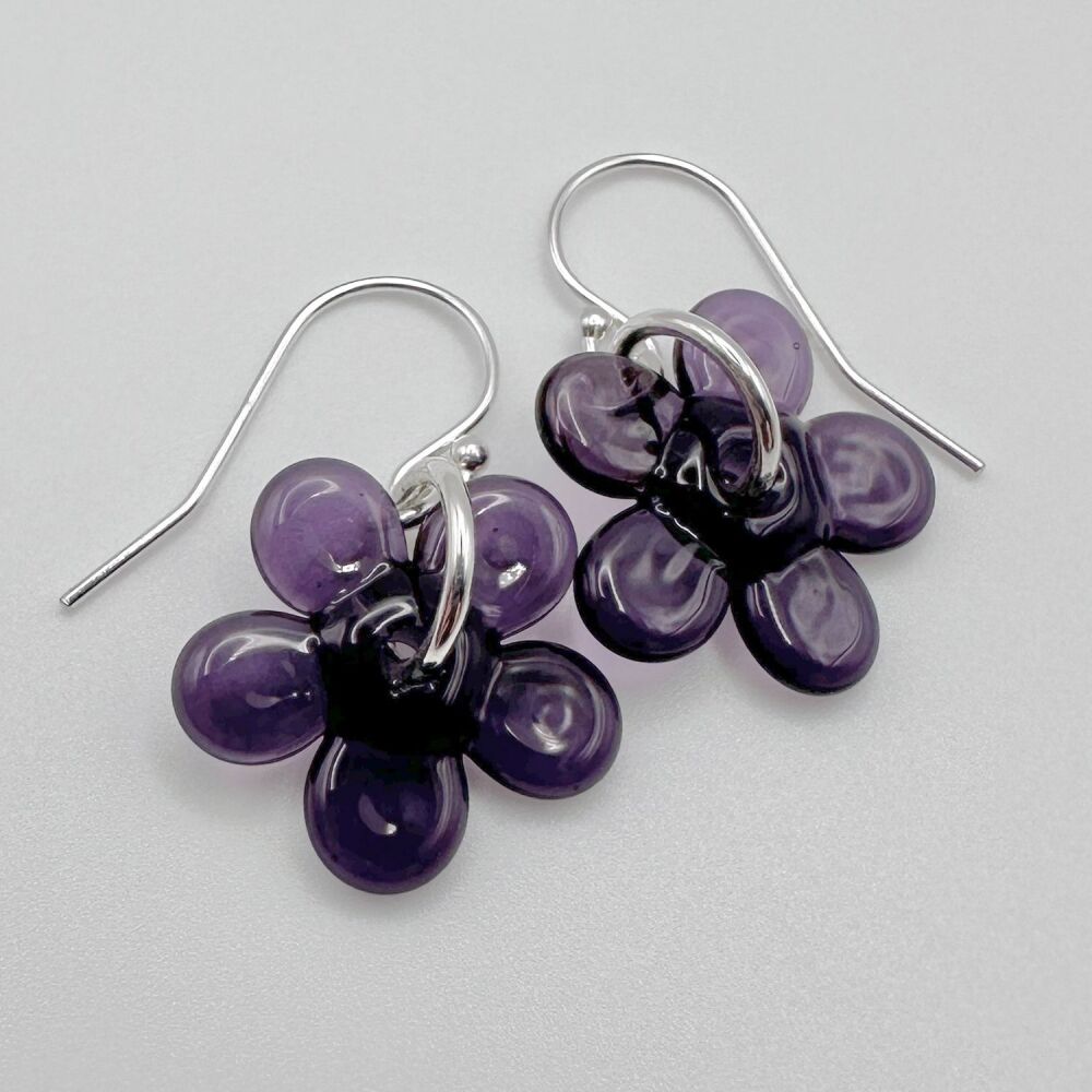 Flower Earrings - Violet